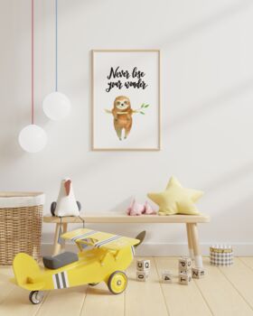 Never Lose Your Wonder Sloth Print, 3 of 5