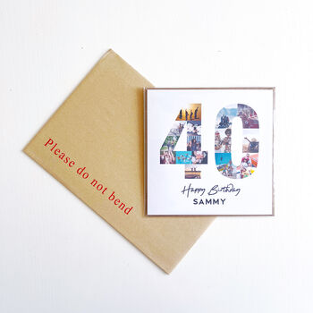 Personalised 40th Birthday Photo Collage Card, 7 of 8
