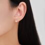 Sterling Silver Crescent Moon Stud Earrings, thumbnail 9 of 9