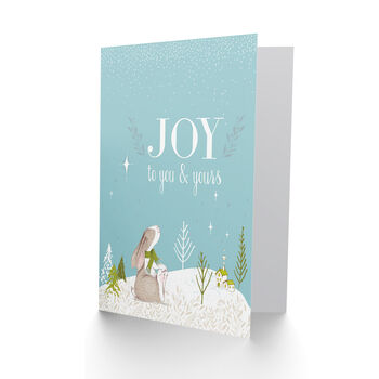 Joy To You Yours Snow Bunny Rabbit Christmas Card, 2 of 4