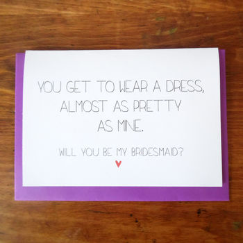 'Almost As Pretty Dress' Bridesmaid Card, 2 of 2