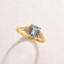 Blue Topaz Emerald Cut Ring In Sterling Silver And Gold, thumbnail 12 of 12