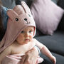 Personalised Baby Bunny Hooded Cotton Towel, thumbnail 1 of 9