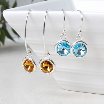 Iris Birthstone Earrings Sterling Silver, 3 of 5