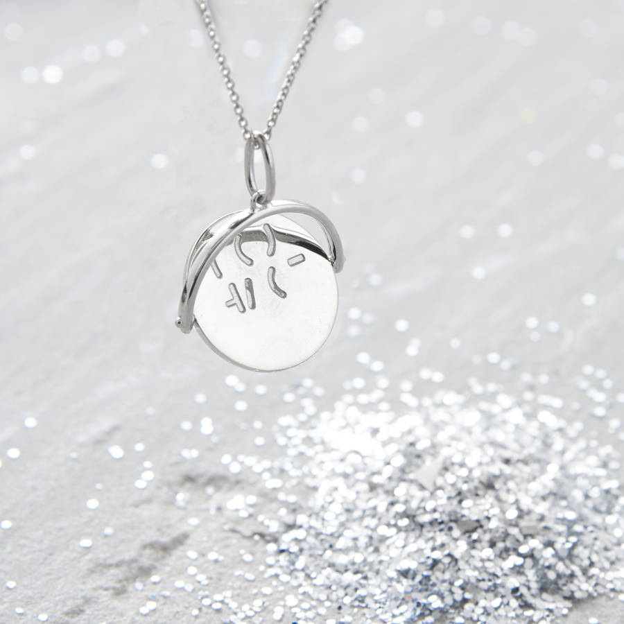 Personalised Silver 'i Love You' Spinner Disc Necklace By Hurleyburley