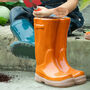 Personalised Large Orange Welly Planter, thumbnail 1 of 9