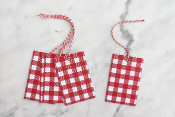 Red Gingham Christmas Gift Tags, 2 of 2
