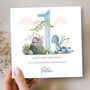 Dragons 1st Birthday Card, Blue Birthday Card For Son, Nephew,Grandson Any Relationship, thumbnail 1 of 3