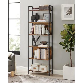Six Tier Bookshelf Shelf Unit Storage Organiser Rack, 3 of 10