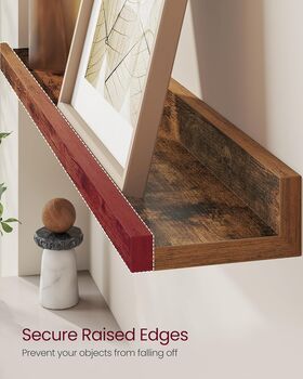 Floating Wall Shelves Display Shelf Ledge With Raised Edges, 9 of 10