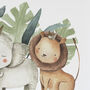 Safari Animals Wall Art Print With Personalised Name, thumbnail 2 of 3