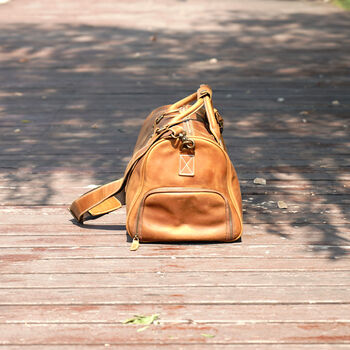 Genuine Leather Holdall Duffel Weekender, 3 of 12