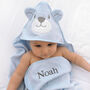 Personalised Blue Bear Hooded Baby Towel, thumbnail 4 of 6