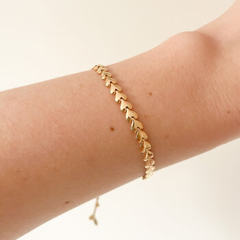 Gold Heart Link Slider Bracelet, 3 of 7