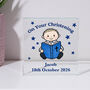 Personalised Glass Block Square – On Your Christening For Boy, thumbnail 3 of 4