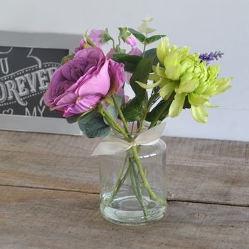 Purple Rose Artificial Bouquet In Vase, 3 of 5