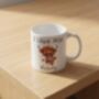 Valentines Day Mug Highland Cow Personalised Mug, thumbnail 1 of 5