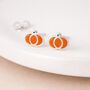 Sterling Silver Pumpkin Stud Earrings – 5mm, thumbnail 1 of 4