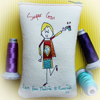 Personalised Super Gran Embroidered Glasses Case, 3 of 12
