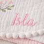 Handmade Personalised Muslin Baby Blanket, thumbnail 5 of 9