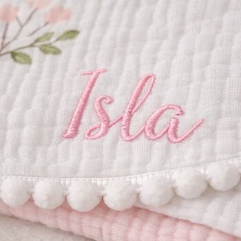 Handmade Personalised Muslin Baby Blanket, 5 of 9