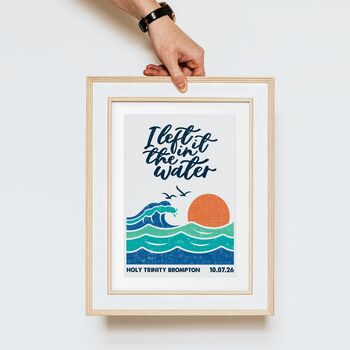 ‘I Left It In The Water’ Personalised Baptism Print, 9 of 11