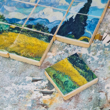 Van Gogh 'Cypresses' Tiles Biscuits Gift Set, 12 Pieces, 7 of 11