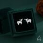 Sterling Silver Small Pair Of Highland Cow Screw Back Earrings, thumbnail 2 of 10