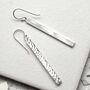 Sterling Silver Hammered Bar Earrings, thumbnail 6 of 11