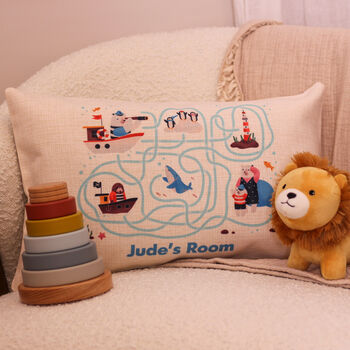 Personalised Polar Sea Cushion Story Time Or Nursery Gift For Kids Room, 3 of 8