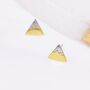 Sterling Silver Fuji Mountain Stud Earrings With 18ct Gold Coating, thumbnail 3 of 12
