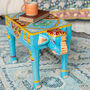 Sky Blue Hand Painted Elephant Side Table, thumbnail 1 of 3