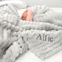Personalised Grey Textured Fluffy Baby Blanket, thumbnail 1 of 8