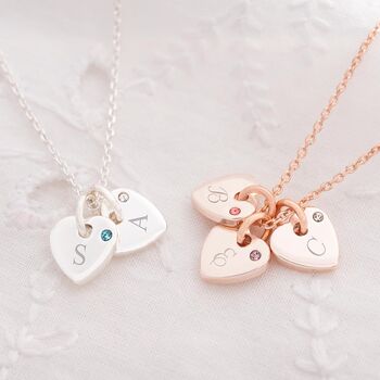 Family Micro Heart Birthstone Necklace, 2 of 9