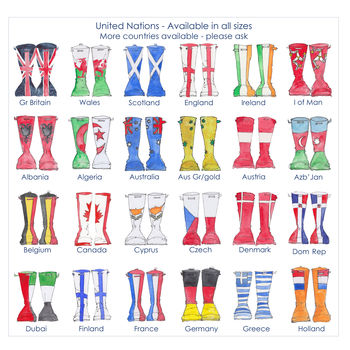 Personalised 'Mud And Glamour' Welly Boot Family Print, 5 of 6