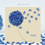 Aunt Butterfly And Blue Hydrangea Birthday Card, thumbnail 1 of 12