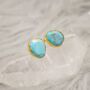 Turquoise Gold Plated Sterling Silver Studs, thumbnail 5 of 7