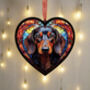 Dachshund Stained Glass Effect Heart Suncatcher, thumbnail 5 of 9
