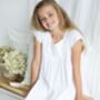 Personalised Mum And Daughter Matching White Cotton Nightdress Nicole, thumbnail 2 of 5