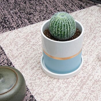 Indoor Blue Ceramic Plants Flower Planter Pot, 2 of 9