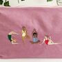 Personalised Yoga Embroidery Make Up Pouch Bag, thumbnail 4 of 4