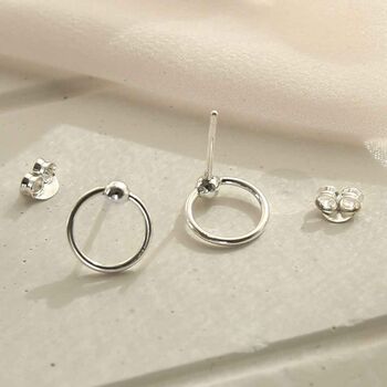 Sterling Silver Circle Studs, 3 of 5