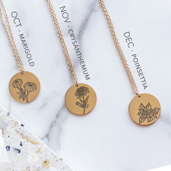 Personalised Choose Your Delicate Birth Flower Necklace, 9 of 12
