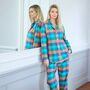 Women's 'Acorn Squash' Check Brushed Cotton Pyjama Set, thumbnail 1 of 4