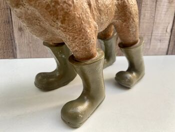 24cm Wind In The Face Dog In Boots Figurine Ornament Country Decor Dog Lover Gift, 7 of 7