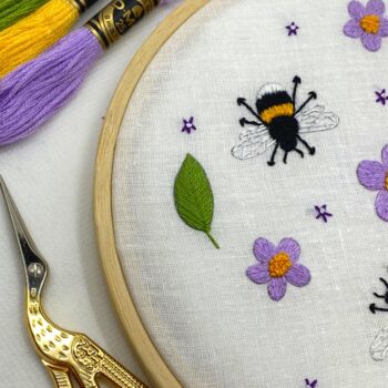 Beginners Embroidery Kit, Bees And Flowers, 4 of 9