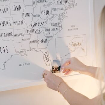 Personalised USA States Pin Board Map With Pins, 3 of 10