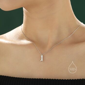 Sterling Silver Cute Little Cowboy Boot Pendant Necklace, 4 of 11