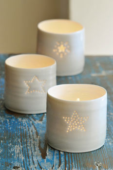 Porcelain Starburst Tea Light By Luna Lighting