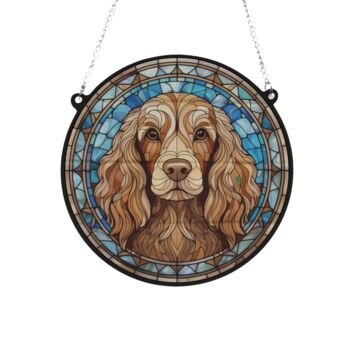 Cocker Spaniel Chocolate Stained Glass Effect Suncatcher, 3 of 6